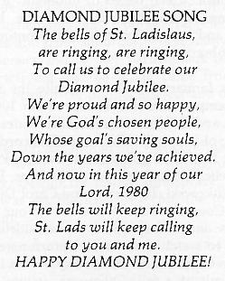 [St. Ladislaus Diamond Jubilee Song Picture]