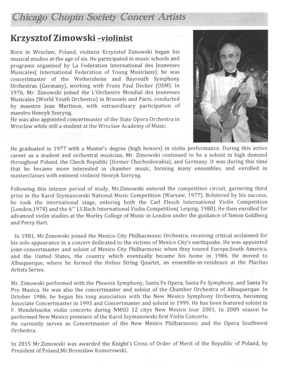 [Krzysztof Zimowski  Article]